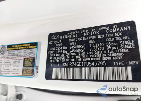 2023 Hyundai Palisade Calligraphy z USA, uszkodzony, nr VIN KM8R74GE1PU545795